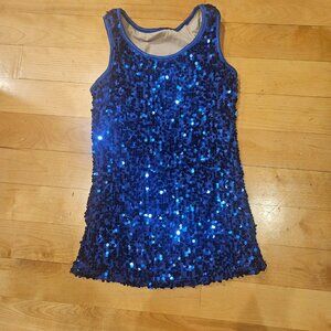 Balera Blue Sequin Tank Top - Small Adult